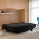 Ver imagem 2 de Sofá-Cama Roz Plush 3 Lugares Reclinável 182cm Preto Suede