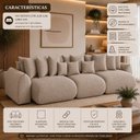 Ver imagem 7 de Sofá Retrátil 6 Lugares Bouclê Armani 2,90 Mts Amêndoa