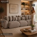 Ver imagem 6 de Sofá Retrátil 6 Lugares Bouclê Armani 2,90 Mts Amêndoa