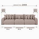 Ver imagem 4 de Sofá Retrátil 6 Lugares Bouclê Armani 2,90 Mts Amêndoa