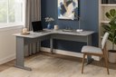 Ver imagem 2 de Mesa em L Escritório Estação 150x150 Pés Aço Nivelador Cinza
