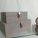 Ver imagem 4 de Kit 2 Caixa Organizadora Decorativa Home&co Chenile Bege