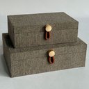 Ver imagem 2 de Kit 2 Caixa Organizadora Decorativa Home&co Chenile Bege