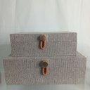 Ver imagem 5 de Kit 2 Caixa Organizadora Decorativa Home&co Chenile Bege