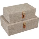 Ver imagem 1 de Kit 2 Caixa Organizadora Decorativa Home&co Chenile Bege
