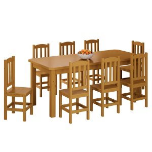 Conjunto Sala de Jantar 200x88 com 8 Cadeiras Diamante - Nemargi:mel