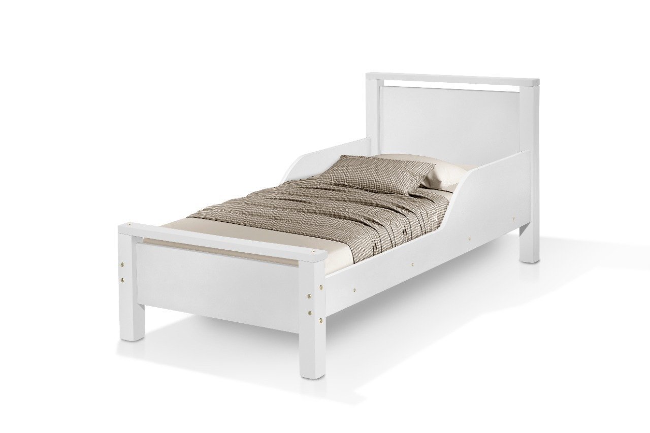 Mini Cama Infantil Meli com Proteção Mdf e Pes de Madeira com Colchão - 3