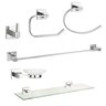 Kit Acessórios Banheiro Luxo em Aço Inox 6 Peças Cromado - 1