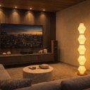 Ver imagem 6 de Coluna Samurai 70w 6100lm Multitemperatura Dourado 138x21cm Dimerizável com Controle Remoto ? Design