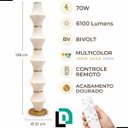 Ver imagem 3 de Coluna Samurai 70w 6100lm Multitemperatura Dourado 138x21cm Dimerizável com Controle Remoto ? Design