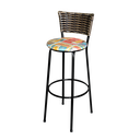 Ver imagem 3 de Jogo 2 Banqueta Alta Para Cozinha Ratan Cappuccino Preta Estofado Cerveja