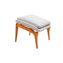 Ver imagem 1 de Puff Sala de Estar Chloe 42cm Madeira Maciça | Linho Cinza Claro - Sallar Home