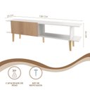 Ver imagem 3 de Rack para TV até 55 Polegadas MDF 136cm Pés em Madeira Maciça Sala Nicho