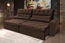 Ver imagem 1 de Sofá Retrátil/reclinável França 300cm Suede Velut com Molas no Assento - King House