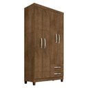 Ver imagem 2 de Guarda Roupa Solteiro Modena 4 Portas e Cômoda Gaveteira Cannes Malbec - Incorplac