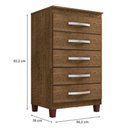 Ver imagem 6 de Guarda Roupa Solteiro Modena 4 Portas e Cômoda Gaveteira Cannes Malbec - Incorplac