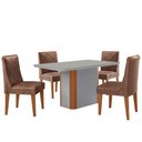 Ver imagem 2 de Mesa de Jantar Isadora 120cm Tampo Mdf Vidro com 4 Cadeiras Isadora