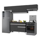 Ver imagem 1 de Armário de Cozinha Compacta 260cm Veneza Multimóveis V3697 Preto/Branco
