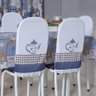 Kit 12 Capas de Cadeira + Toalha de Mesa + Cortina Sala de Jantar Cozinha Dos Sonhos Completa Bule a - 2