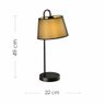 Luminária de Mesa Abajur Design D22x49cm Preto Kit com 2 - 4