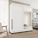 Ver imagem 1 de Guarda Roupa Casal 2 Portas Correr 180cm com Espelho Madrid Politorno Móveis