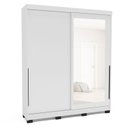 Ver imagem 3 de Guarda Roupa Casal 2 Portas Correr 180cm com Espelho Madrid Politorno Móveis