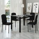 Ver imagem 1 de Mesa de Jantar 4 Lugares Tokio Classic com Vidro Preto - Art Panta