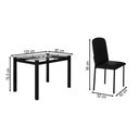 Ver imagem 3 de Mesa de Jantar 4 Lugares Tokio Classic com Vidro Preto - Art Panta