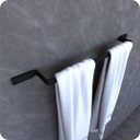 Ver imagem 1 de Suporte Porta Toalhas De Banho Preto Fosco Empire