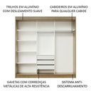 Ver imagem 7 de Guarda-roupa Casal Austin 4 Portas 3 Gavetas Rustic