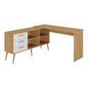 Ver imagem 2 de Mesa de Costura em L com 3 Gavetas e 4 Nichos para Artesanato Multimóveis MP6106 Madeirado/Branco