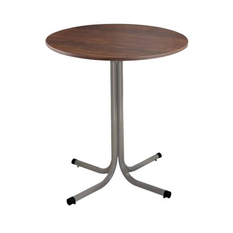 Mesa de Jantar Redonda 80cm Cinza Tampo Madeira Imbuia