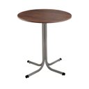 Ver imagem 1 de Mesa de Jantar Redonda 80cm Cinza Tampo Madeira Imbuia