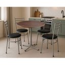 Ver imagem 3 de Mesa de Jantar Redonda 80cm Cinza Tampo Madeira Imbuia