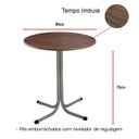 Ver imagem 2 de Mesa de Jantar Redonda 80cm Cinza Tampo Madeira Imbuia