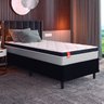 Cama Box Solteiro Colchão Molas Ensacadas Real 88x188x65cm Preto/Cinza- Suporta até 130Kg por - 1