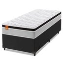 Ver imagem 1 de Cama Box Solteiro Colchão Molas Ensacadas Real 88x188x65cm Preto/Cinza- Suporta até 130kg por