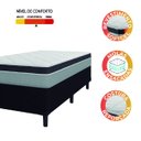 Ver imagem 5 de Cama Box Solteiro Colchão Molas Ensacadas Real 88x188x65cm Preto/Cinza- Suporta até 130Kg por