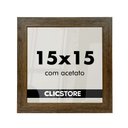 Ver imagem 1 de Kit 10 Molduras 15x15cm com Acetato e Fundo para Fotos Retratos Decoração Quarto Sala Cor:tabaco