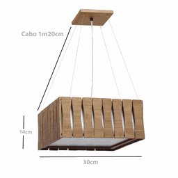 Pendente Ripado Quadrado 30x30cm - 2 Luzes E27 - 3