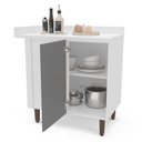 Ver imagem 6 de Balcão de Canto 90cm x 94cm Pérola Yescasa Branco/Cinza