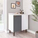 Ver imagem 1 de Balcão de Canto 90cm x 94cm Pérola Yescasa Branco/Cinza
