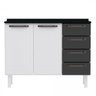 Cozinha Colormaq Titanium Aço 2 peças, 3 vidros , 5 Portas e 04 Gavetas - Branco e Grafite - 3