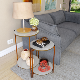 Conjunto de Mesa para Sala de Estar Cannes Off White Nature - 1