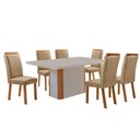 Ver imagem 1 de Mesa de Jantar Isadora 180cm Tampo MDF Vidro Canto Copo com 6 Cadeiras Lorena