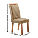 Ver imagem 3 de Mesa de Jantar Isadora 180cm Tampo MDF Vidro Canto Copo com 6 Cadeiras Lorena
