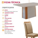 Ver imagem 2 de Mesa de Jantar Isadora 180cm Tampo MDF Vidro Canto Copo com 6 Cadeiras Lorena