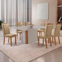 Ver imagem 7 de Mesa de Jantar Isadora 180cm Tampo MDF Vidro Canto Copo com 6 Cadeiras Lorena