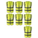 Ver imagem 1 de Colete Refletivo Kit 7 Unidades Sinalizador EPI Segurança Trabalho Proteçao Blusao Fluorescente Obra