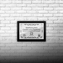 Kit 5 Certificados Diplomas A4 com Tela de Acetato e MDF - Moldura Preta - 4